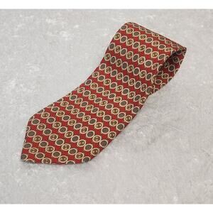 Authentic VALENTINO Mens Red, Blue & White Tie-100% Silk